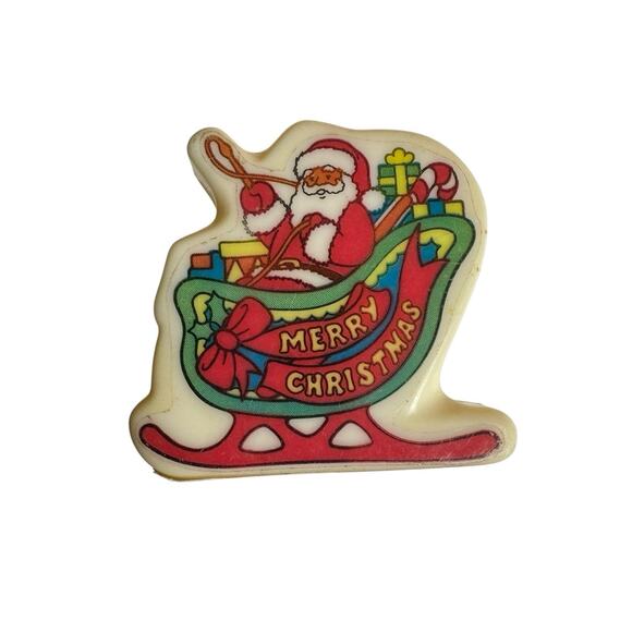 Kitschy Plastic Reindeer And Santa Sleigh Light Covers Vintage Christmas 8 Pc - Picture 2 of 7